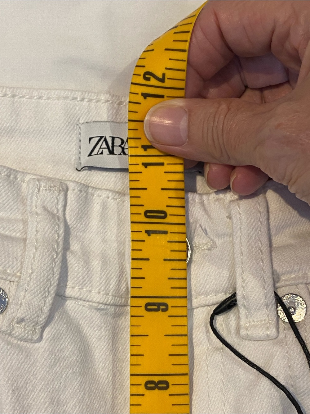 Zara White Cropped Flare Raw Hem Jeans Clean Girl NWT Size 2 - Picture 14 of 16